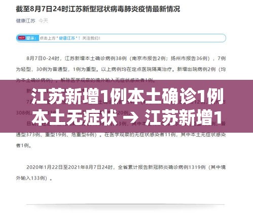 江苏新增1例本土确诊1例本土无症状 → 江苏新增1例本土确诊轨迹 江苏新增1例本土确诊1例本土无症状 → 江苏新增1例本土确诊轨迹