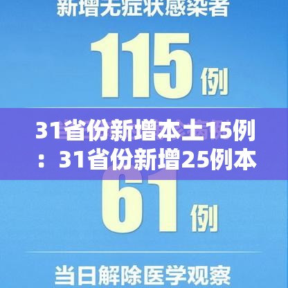 31省份新增本土15例：31省份新增25例本土9例