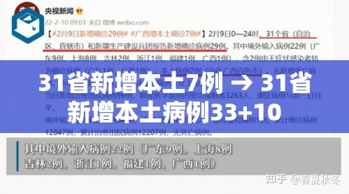 31省新增本土7例 → 31省新增本土病例33+10 31省新增本土7例 → 31省新增本土病例33+10