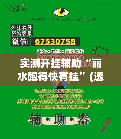 实测开挂辅助“丽水跑得快有挂”(透视挂)辅助透视教程