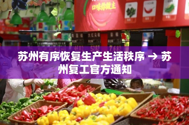 苏州有序恢复生产生活秩序 → 苏州复工官方通知 苏州有序恢复生产生活秩序 → 苏州复工官方通知