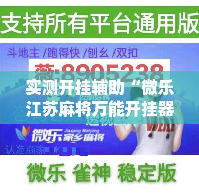 实测开挂辅助“微乐江苏麻将万能开挂器”(透视挂)辅助透视教程