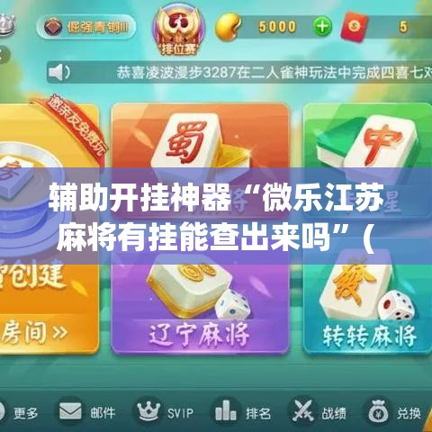 辅助开挂神器“微乐江苏麻将有挂能查出来吗	”(透视挂)辅助透视教程