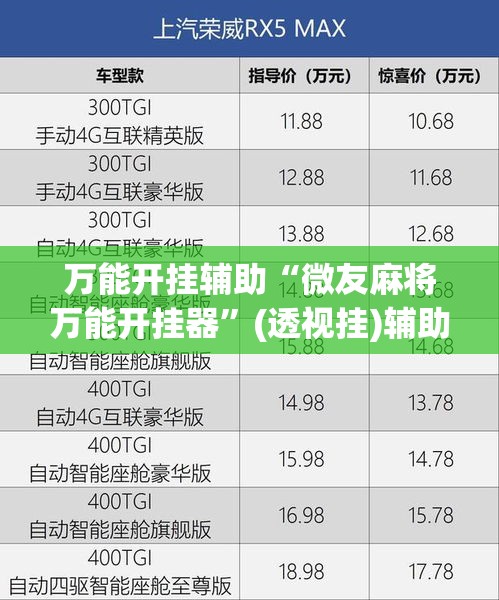 万能开挂辅助“微友麻将万能开挂器	”(透视挂)辅助透视教程