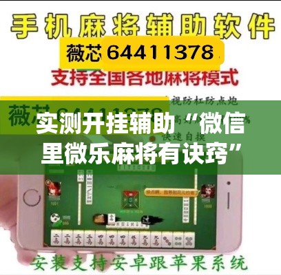 实测开挂辅助“微信里微乐麻将有诀窍	”(透视挂)辅助透视教程
