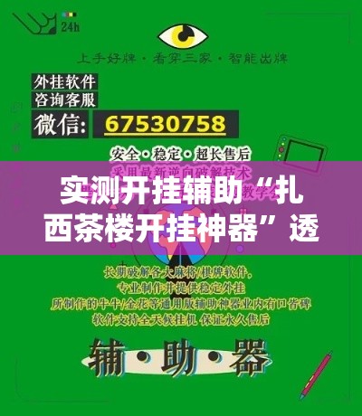 实测开挂辅助“扎西茶楼开挂神器”透视开挂辅助教程