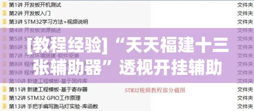 [教程经验]“天天福建十三张辅助器”透视开挂辅助教程