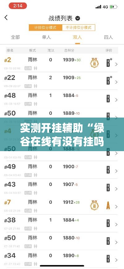 实测开挂辅助“绿谷在线有没有挂吗”(透视挂)辅助透视教程