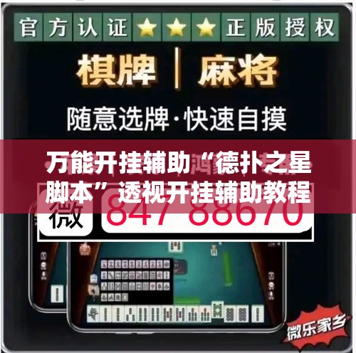 万能开挂辅助“德扑之星脚本”透视开挂辅助教程