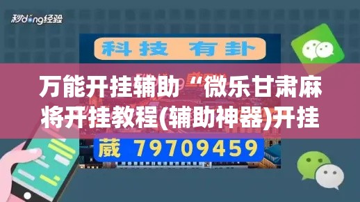 万能开挂辅助“微乐甘肃麻将开挂教程(辅助神器)开挂详细教程 万能开挂辅助“微乐甘肃麻将开挂教程(辅助神器)开挂详细教程