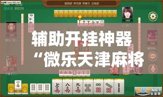 辅助开挂神器“微乐天津麻将怎么开挂”科技辅助神器手机版教程
