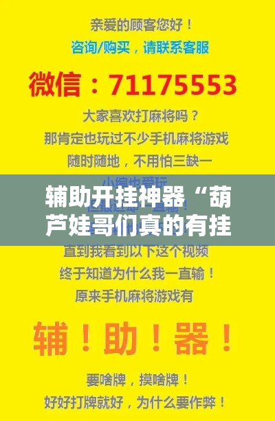 辅助开挂神器“葫芦娃哥们真的有挂吗	”透视开挂辅助教程