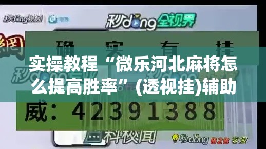 实操教程“微乐河北麻将怎么提高胜率”(透视挂)辅助透视教程