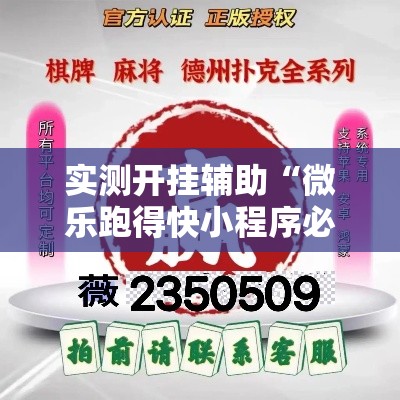 实测开挂辅助“微乐跑得快小程序必赢神器	”科技辅助神器手机版教程