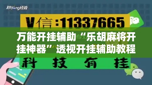 万能开挂辅助“乐胡麻将开挂神器”透视开挂辅助教程