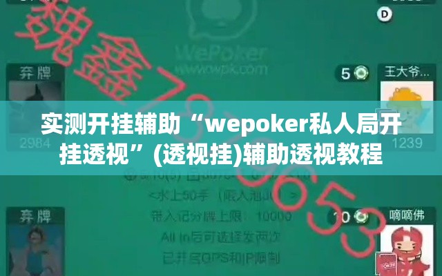 实测开挂辅助“wepoker私人局开挂透视”(透视挂)辅助透视教程