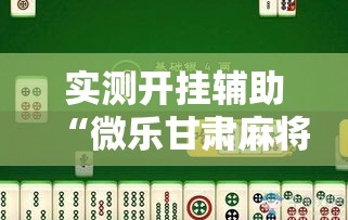 实测开挂辅助“微乐甘肃麻将怎么开挂”科技辅助神器手机版教程