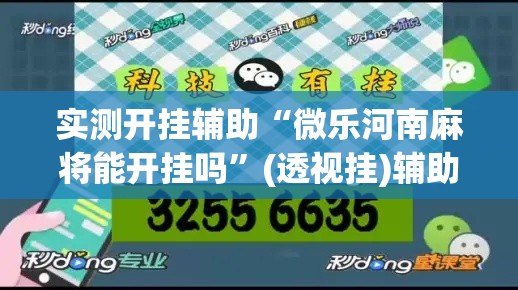 实测开挂辅助“微乐河南麻将能开挂吗”(透视挂)辅助透视教程