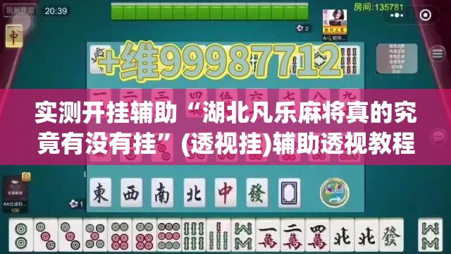 实测开挂辅助“湖北凡乐麻将真的究竟有没有挂”(透视挂)辅助透视教程