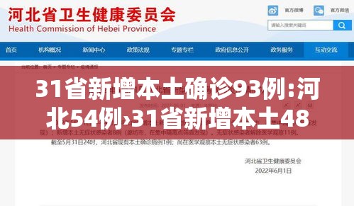 31省新增本土确诊93例:河北54例›31省新增本土48例河北46例 31省新增本土确诊93例:河北54例›31省新增本土48例河北46例