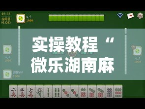 实操教程“微乐湖南麻将小程序必赢神器免费”科技辅助神器手机版教程
