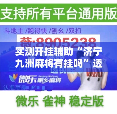 实测开挂辅助“济宁九洲麻将有挂吗	”透视开挂辅助教程