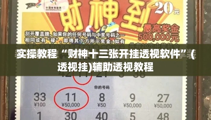 实操教程“财神十三张开挂透视软件”(透视挂)辅助透视教程