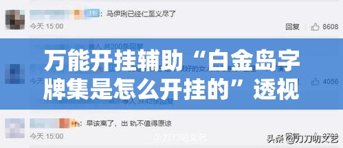 万能开挂辅助“白金岛字牌集是怎么开挂的”透视开挂辅助教程