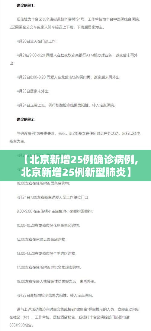 【北京新增25例确诊病例,北京新增25例新型肺炎】 【北京新增25例确诊病例,北京新增25例新型肺炎】