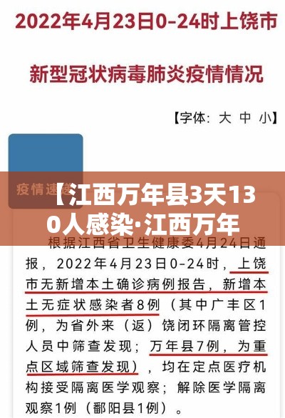 【江西万年县3天130人感染·江西万年新型冠状病毒】 【江西万年县3天130人感染·江西万年新型冠状病毒】