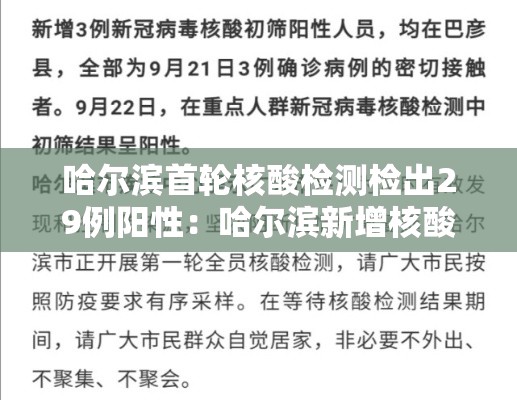 哈尔滨首轮核酸检测检出29例阳性:哈尔滨新增核酸初筛阳性 哈尔滨首轮核酸检测检出29例阳性:哈尔滨新增核酸初筛阳性
