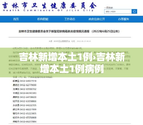 吉林新增本土1例›吉林新增本土1例病例 吉林新增本土1例›吉林新增本土1例病例