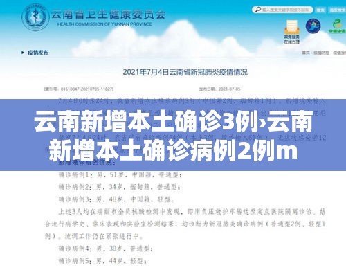 云南新增本土确诊3例›云南新增本土确诊病例2例m 云南新增本土确诊3例›云南新增本土确诊病例2例m