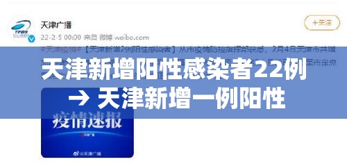 天津新增阳性感染者22例 → 天津新增一例阳性
