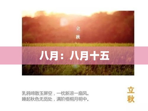 八月:八月十五 八月:八月十五