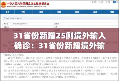 31省份新增25例境外输入确诊:31省份新增境外输入23例 31省份新增25例境外输入确诊:31省份新增境外输入23例