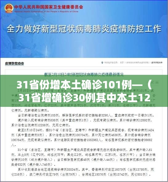 31省份增本土确诊101例—（31省增确诊30例其中本土12例）