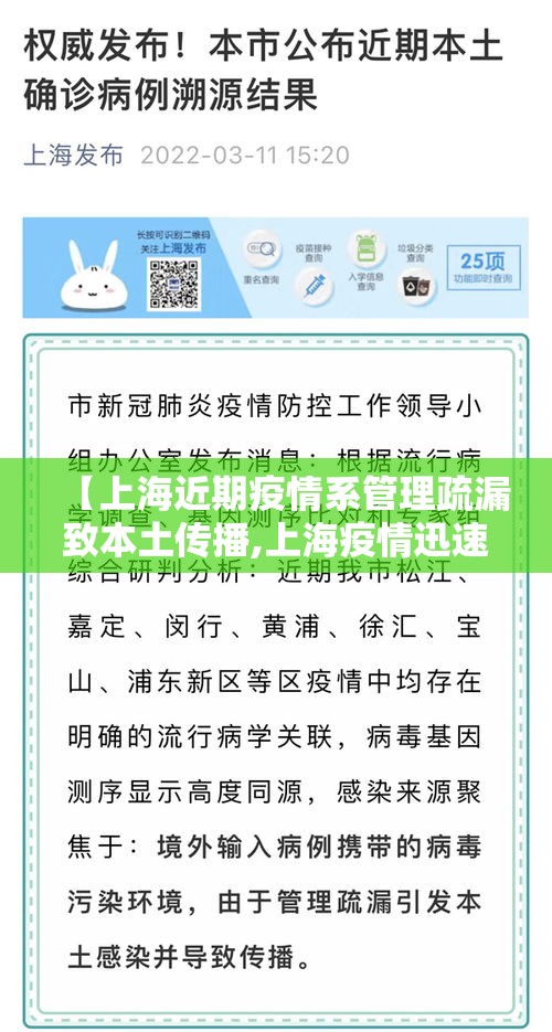 【上海近期疫情系管理疏漏致本土传播,上海疫情迅速控制】