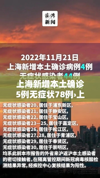 上海新增本土确诊5例无症状78例›上海新增1例无症状患者 详情公布