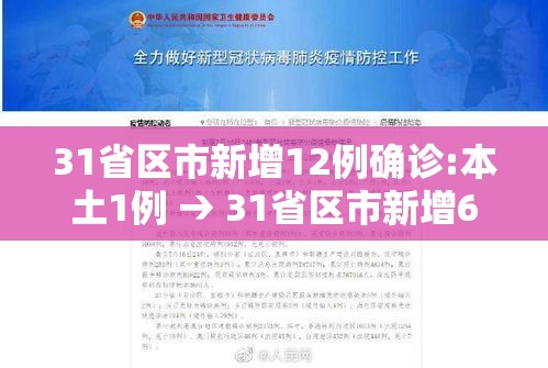 31省区市新增12例确诊:本土1例 → 31省区市新增6 2例本土确诊 31省区市新增12例确诊:本土1例 → 31省区市新增6 2例本土确诊