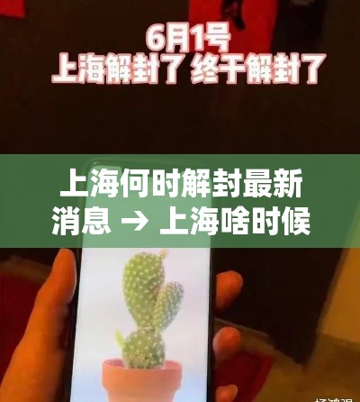 上海何时解封最新消息 → 上海啥时候可以解封